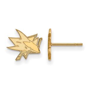 SS 14k Yellow Gold Plated NHL San Jose Sharks XS Post Earrings